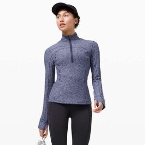 Lululemon Women's Run Briskly 1/2 Zip - Heathered Blue